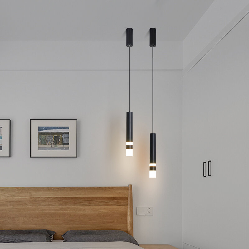 Lámpara LED colgante moderna para sala de estar, mesita de noche, vestíbulo, iluminación interior, AC85-260V, luces blancas cálidas