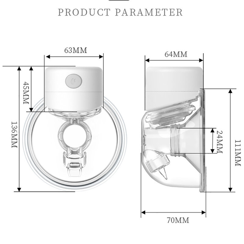 Extractor de leche eléctrico portátil, ordeñador automático silencioso, con pantalla LED, recargable por USB, manos libres, portátil, sin BPA