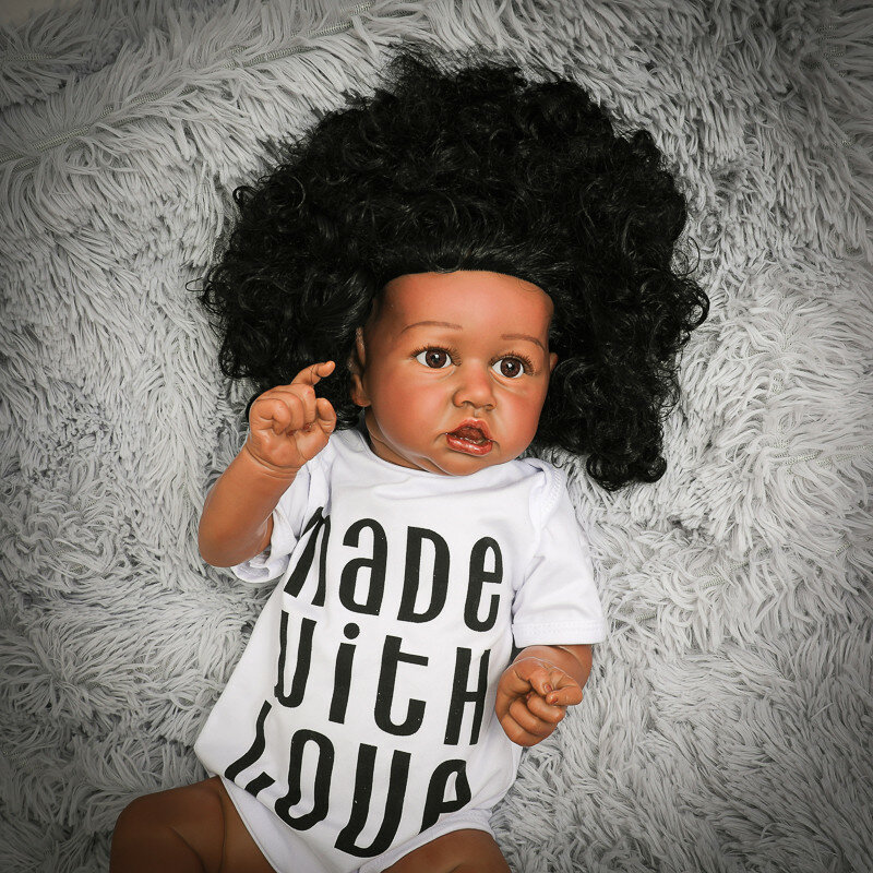 22 ''Elsie Reborn bébé poupée fille jouet réaliste Reborn bébé réaliste nouveau-né bébés poupée Silicone souple réel noir bébé enfants cadeau