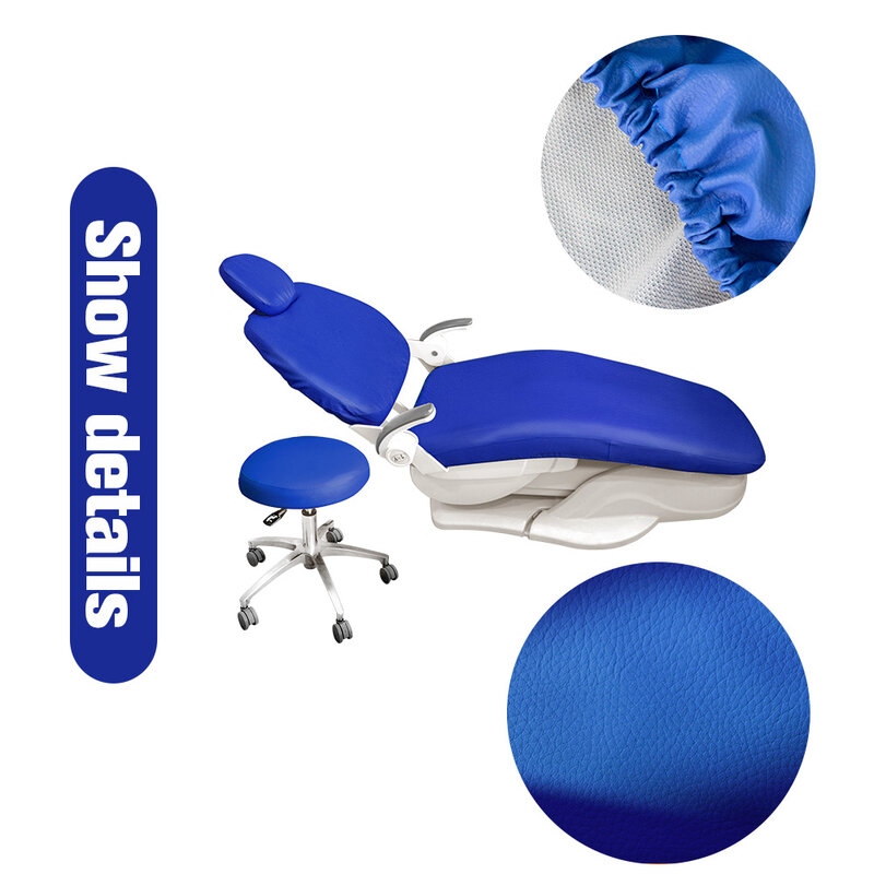 PU couro dental cadeira Seat Cover, impermeável protetor, equipamento de dentista, capa elástica, estojo protetor, unidade, 1 conjunto