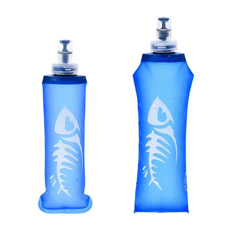 250/500ML Faltbare Silikon Weiche Glaskolben Wasser Flasche Im Freien Camping Reisen Sport Laufen Jogging Trinkblase Pack Weste