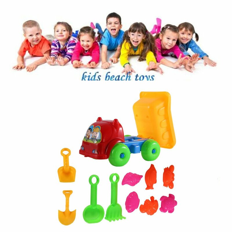 Juego de juguetes de playa para niños, herramientas de dragado de arena para playa, juego de agua y arena, carrito de juego, 11 unidades por Set