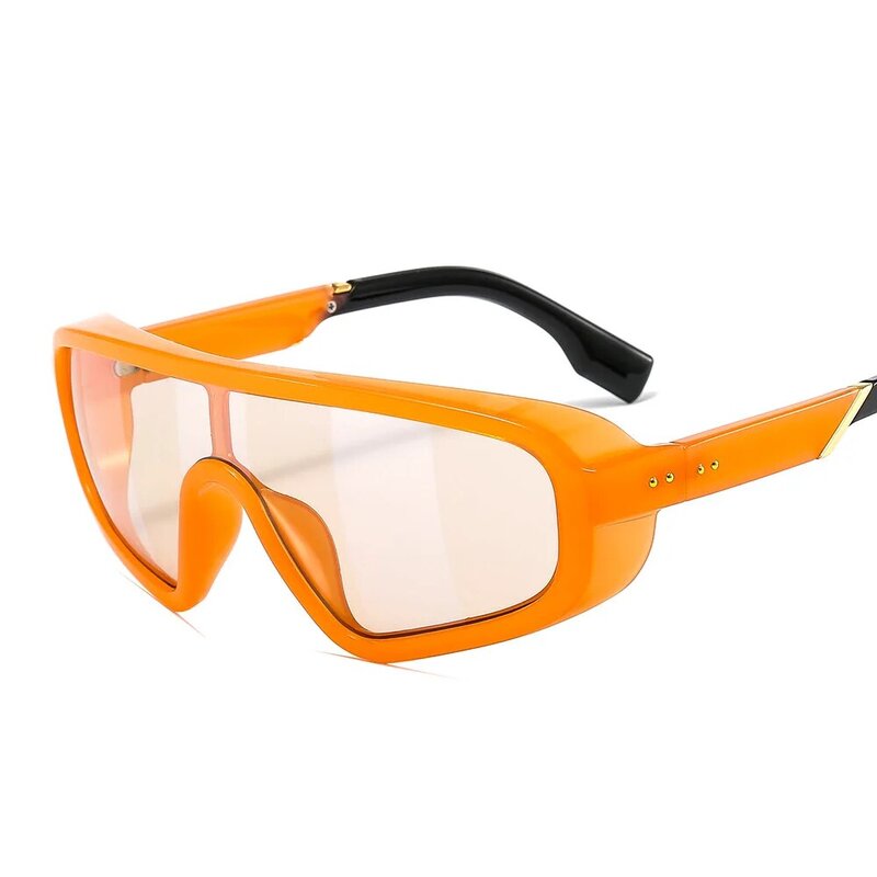 موضة درع قناع قناع النظارات الشمسية النساء الرجال المتضخم يندبروف نظارات شمسية واحدة Peice إطار كبير نظارات ظلال الرياضة UV400