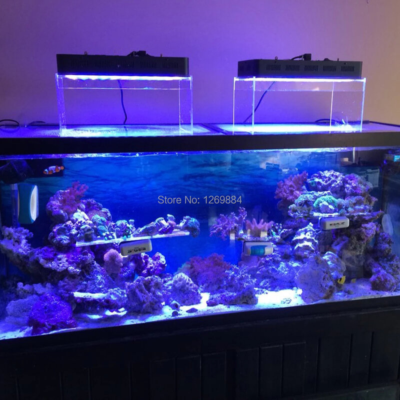 Populargrow 165W Bluetooth Kontrol Dimmable Lampu LED Aquarium Laut Cahaya dengan Tiga Saluran Lima Mode untuk Coral Fish Tank