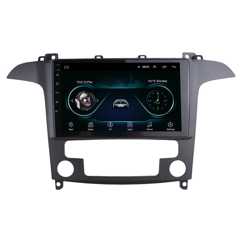 Fáscia de rádio do carro para ford S-MAX 2006-2015 quadro de navegação gps 9 polegada estéreo dvd player painel surround face placa traço kit moldura