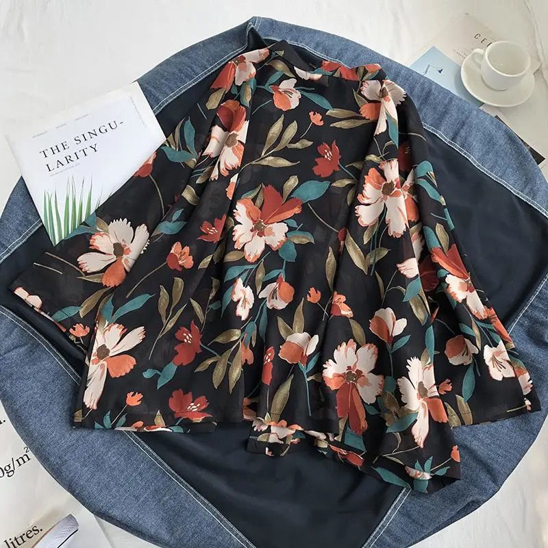 Sommer Chiffon Vertuschungen Damen Blumen hemden Blusen Böhmen Schals Strand tragen Kimono Kleid für Frauen Badeanzug