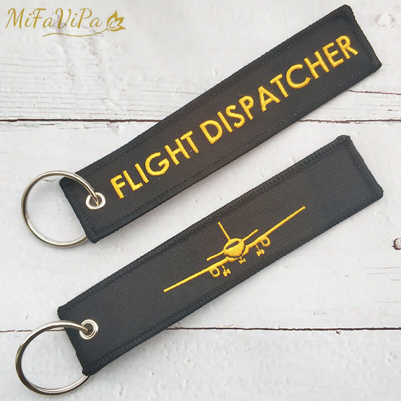 Porte-clés aviateur de mode, bibelots de mode, cadeau d'aviation, porte-clés de broderie d'avion doré, 2 pièces