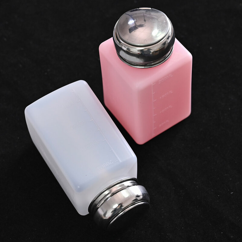 Botella de prensa de uñas de 200 ml, soporte de esmalte de Gel de Alcohol líquido, dispensador portátil de limpiador de esmalte de Gel acrílico, bomba de pato # 23GH