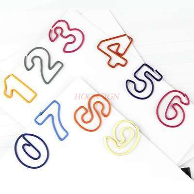 10pcs Color number paper clip number paper clip stop sign safety pin office supplies clip student supplies