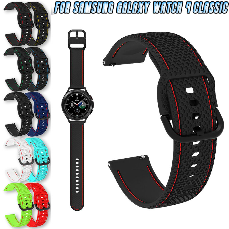 Ремешок силиконовый мягкий для наручных часов, спортивный браслет для Samsung Galaxy Watch 4 40 мм 44 мм/Watch 4 Classic 46 мм 42 мм, 20 мм