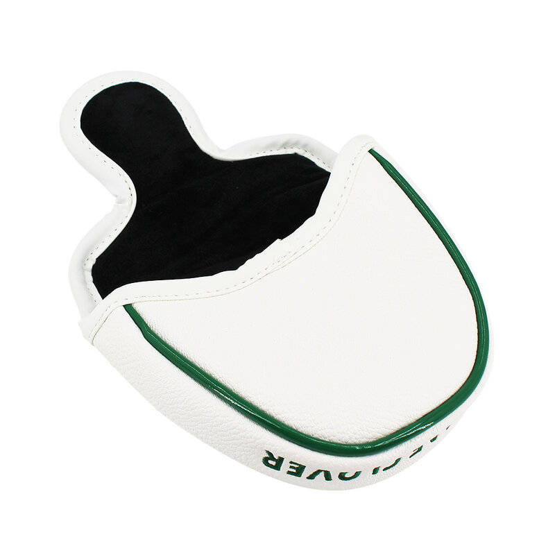 Good Luck Four Leaf Clover Golf Putter Cover For Mallet Blade Club Waterproof PU Leather Golf Head Cover White Black Protector