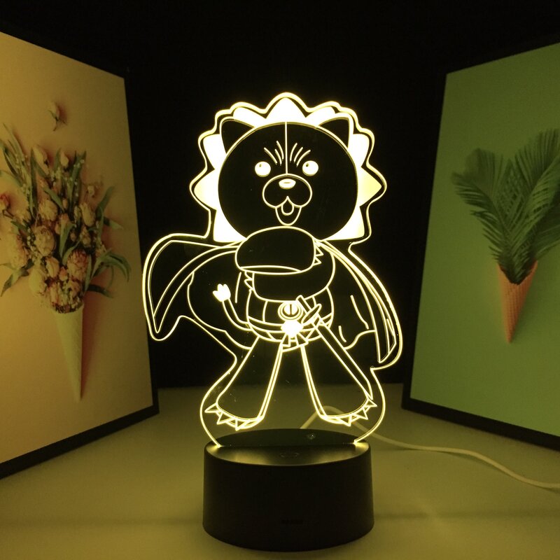크리스마스 거래 3D LED 램프 표백제 애니메이션 그림 Kon 밤 빛 어린이 침실 장식 생일 선물 원격 만화 테이블 램프