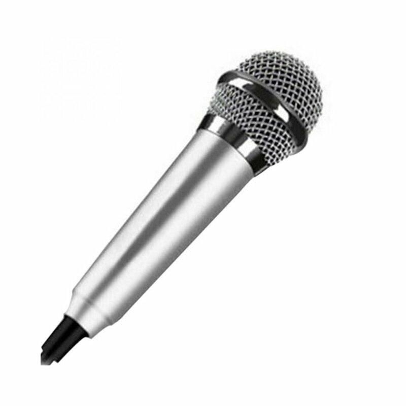 Mikrofon Mini Karaoke KTV Mikrofon Studio Stereo 3.5Mm Portabel untuk Ponsel Pintar Laptop PC Mikrofon Audio Genggam Desktop