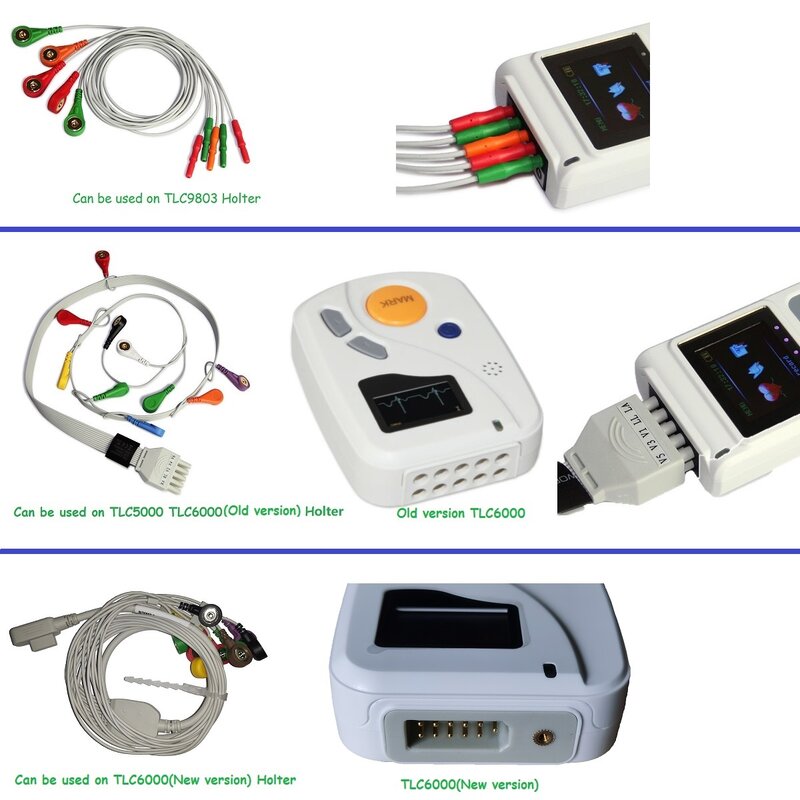 Acessórios para série contec ecg, monitor ecg, holter ecg, cabo ecg, elétrodos, elétrodos de grampo