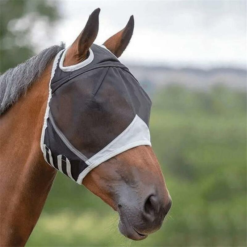 Praktische Fly Gesicht Abdeckung Atmungsaktiv Anti-moskito Elastische Stretchy Horse Abdeckung Komfortable Pferd Tier Gesicht Abdeckung für Vieh