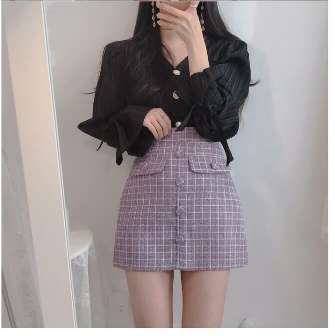 2020 mulheres verão bonito doce topos vendas quentes temperamento senhora coreano estilo japonês botão camisa preta e960