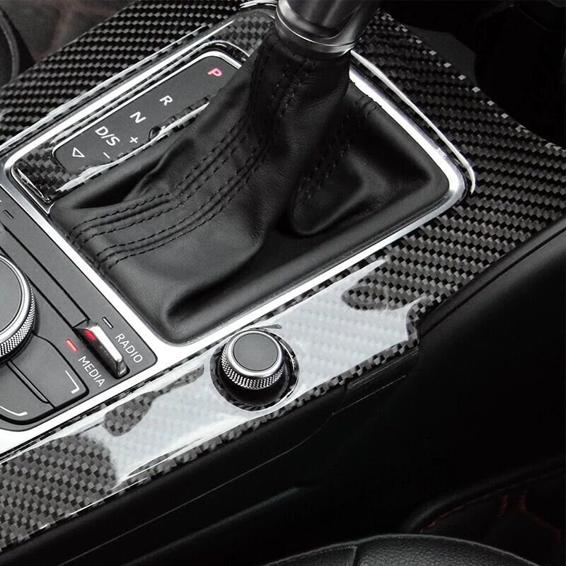 Estilo do carro adesivo de fibra de carbono para audi a3 8v s3 2014-2019 console gearshift quadro decorativo guarnição tiras acessórios interiores