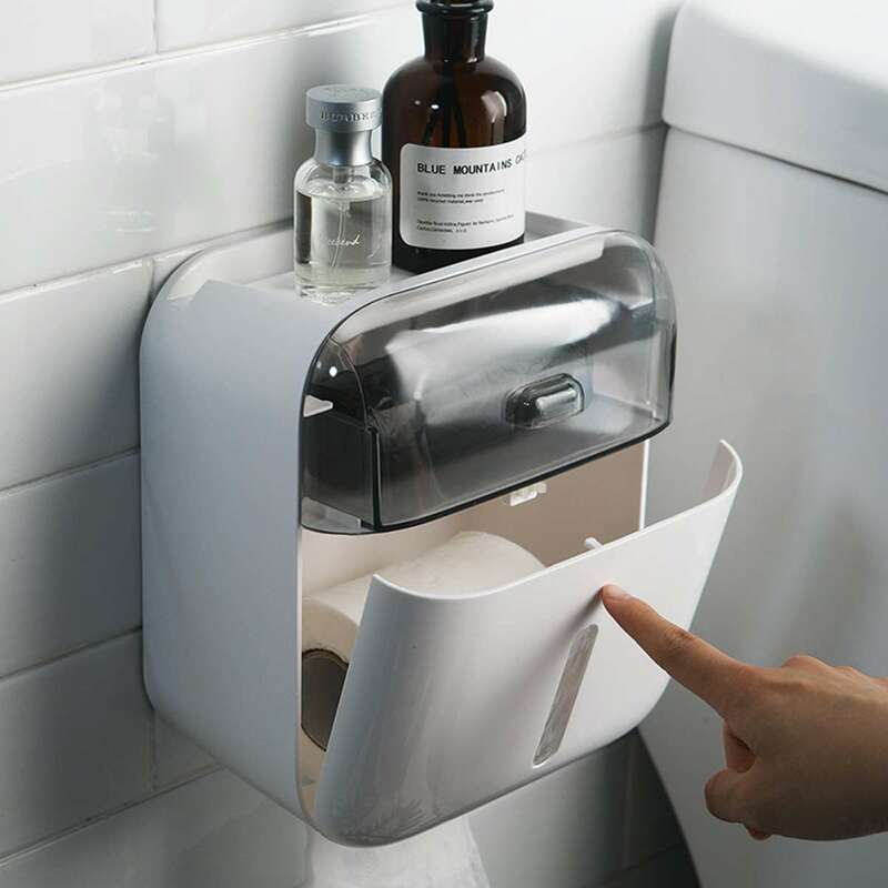 Porte-papier toilette Portable s étanche simple/Double couche mural boîte de rangement porte-papier pour salle de bain et toilette