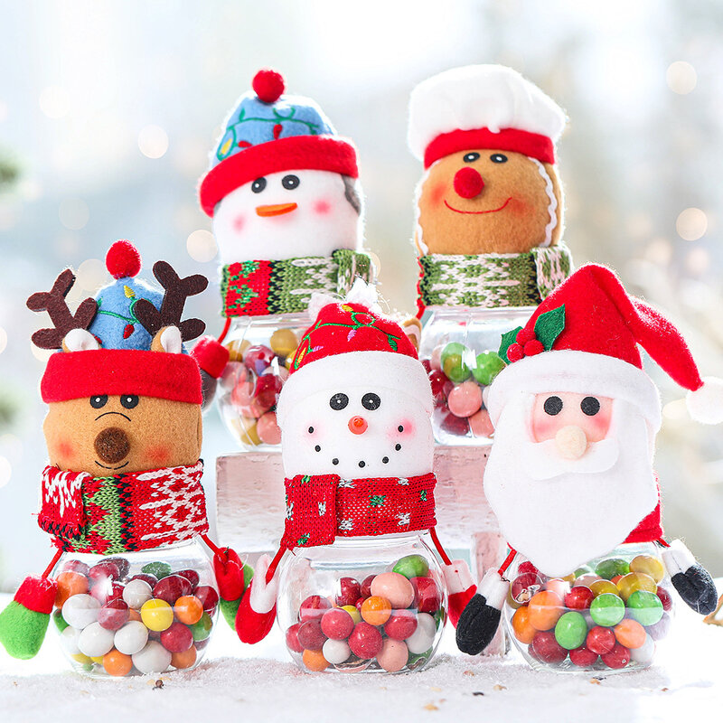 Bolsas de regalo de Navidad, tarro de dulces, botella de almacenamiento, bolsa de Papá Noel Chilid, dulces de Navidad, cajas, regalos para niños, Año Nuevo, 2022
