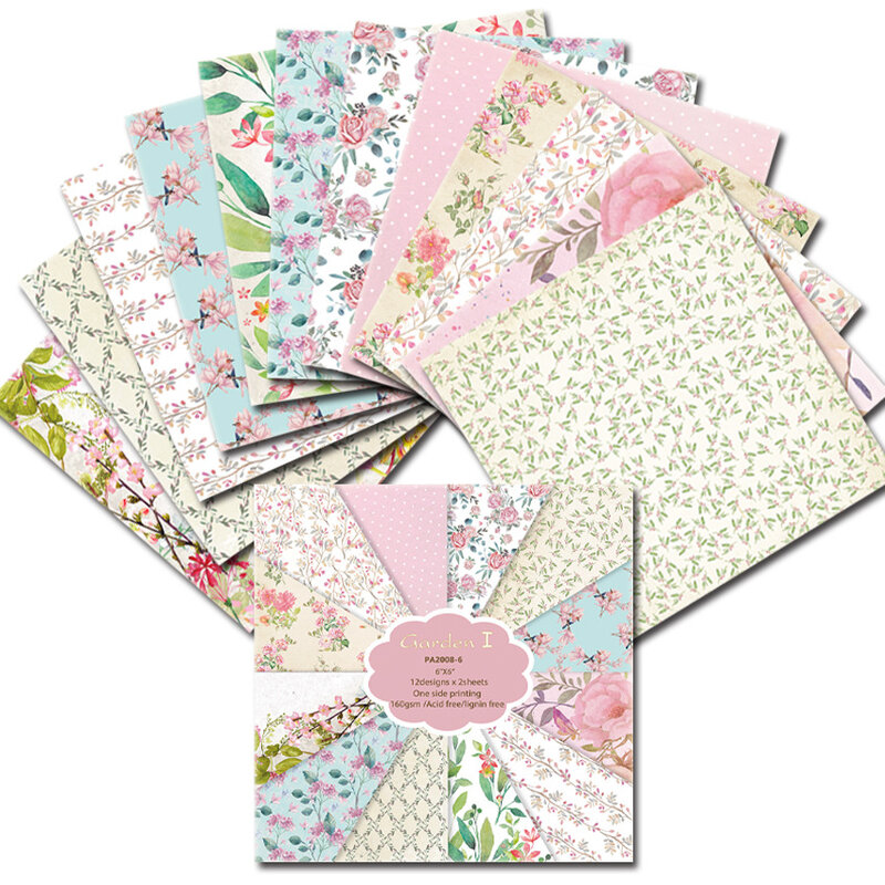 Hojas con fondo de hojas para hacer tarjetas, accesorio con patrón artesanal, bricolaje, álbum de recortes de papel, 12 unidades, 2019