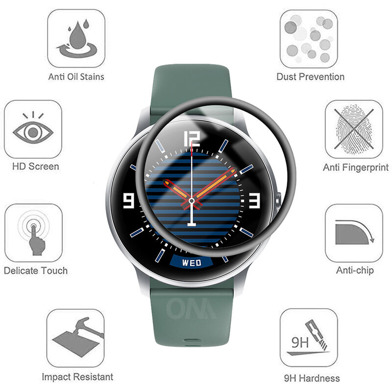 20D Gebogen Rand Zachte Beschermende Film Cover Voor Imilab KW66 Bluetooth 5.0 Smart Horloge Volledige Dekking Screen Protector (Niet glas