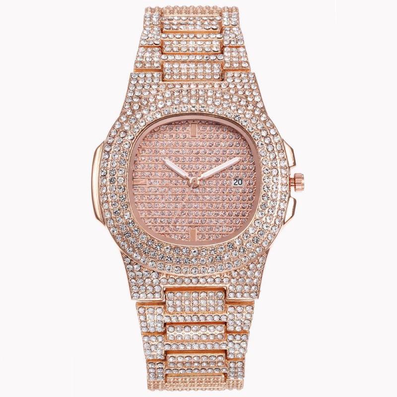 Anztilam-reloj de cuarzo con diamantes de imitación para hombre y mujer, joyería rapero, de alta calidad, estilo Hip Hop