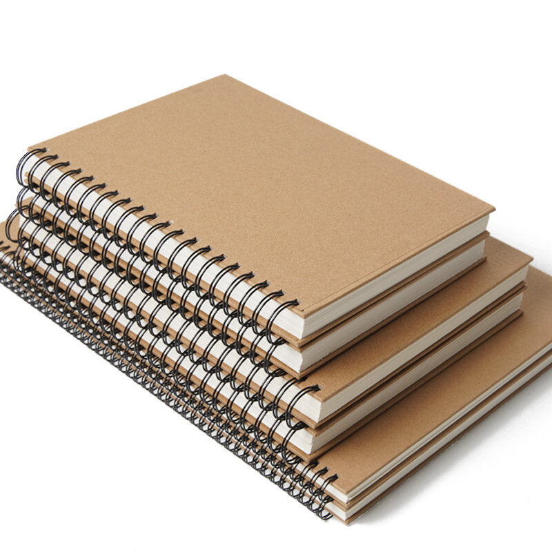 160gsm Kraft Cover Spiraal Binding Leeg Schetsboek Tekening Schilderen Schets Notebook
