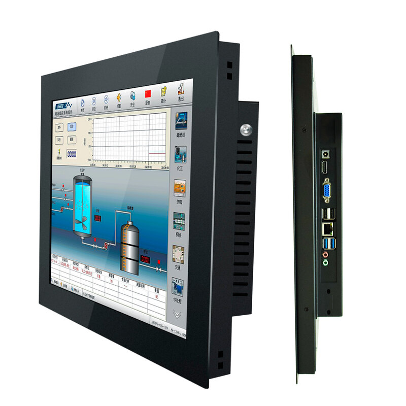 18.5" 23.6"  21.5 Inch Embedded Industrial All-in-one Computer Panel PC with Resistive Touch Screen Built-in WiFi for Win10 Pro