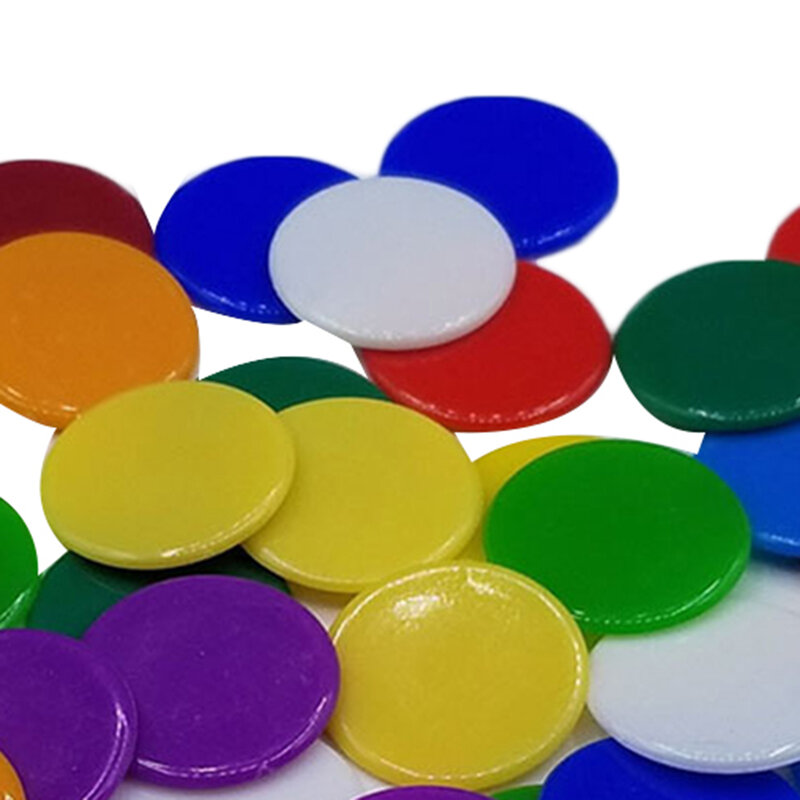 100 pezzi Set di plastica 19mm chip pennarelli multicolori Fun Family Club forniture per giochi per bambini conteggio giocattoli matematici