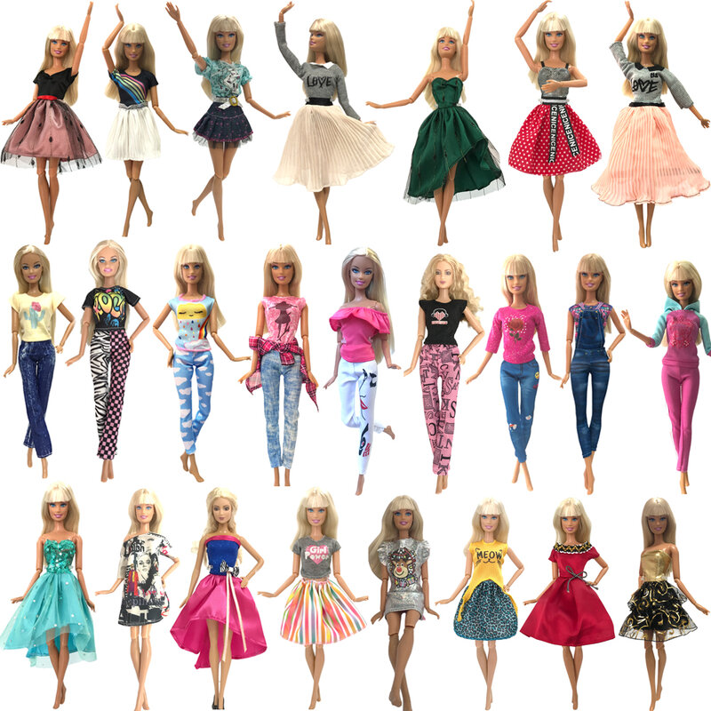 NK Hot Sale 30CM Princess Fashion Outfits Wear Casual Dress Shirt Skirt Clothes For Barbie Doll Accessories Children Toy Gift JJ