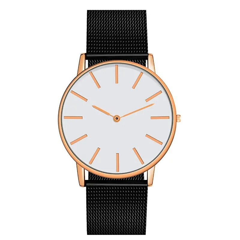 Fashion Quartz Watch with Multicolor stainless steel Cloth Watchband Wristwatch Simple Designer Women Men Clock