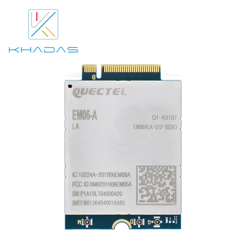 Khadas Quectel EM06-E 4G LTE โมดูลเสาอากาศสำหรับ EMEA/APAC/บราซิล Operator