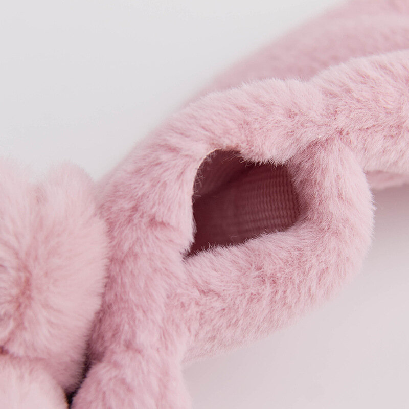 Cartone animato coniglio spesso caldo collo neonato per bambina ragazzo inverno tinta unita sciarpa infantile sciarpa morbida peluche bambino
