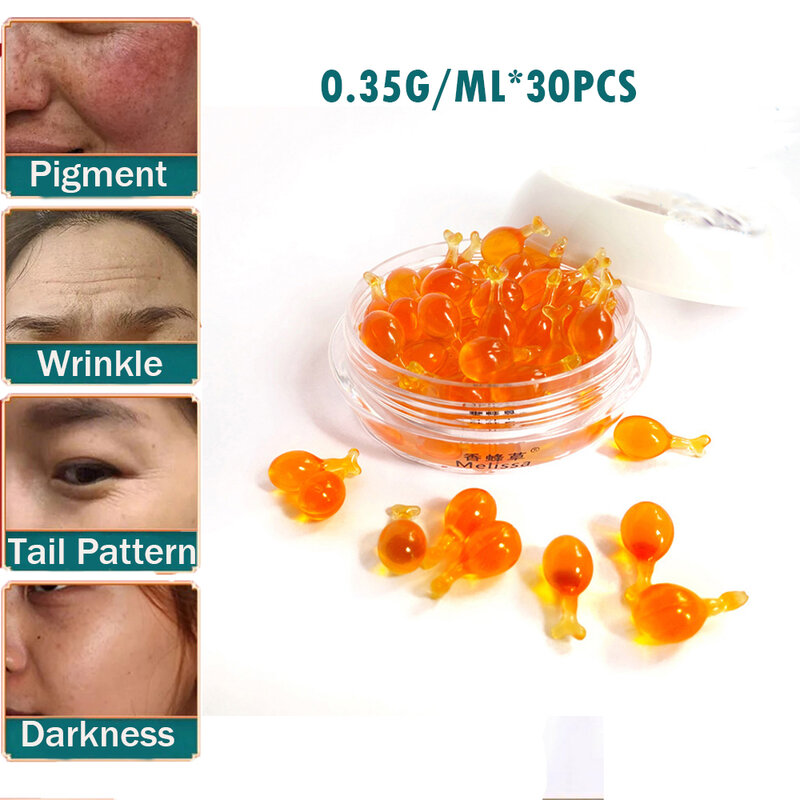 30Pcs/ขวด Retinol Anti-Aging แคปซูล Essence Dracaena Cinnabari Extract Moisturizing กระเซรั่มแคปซูล Face Care