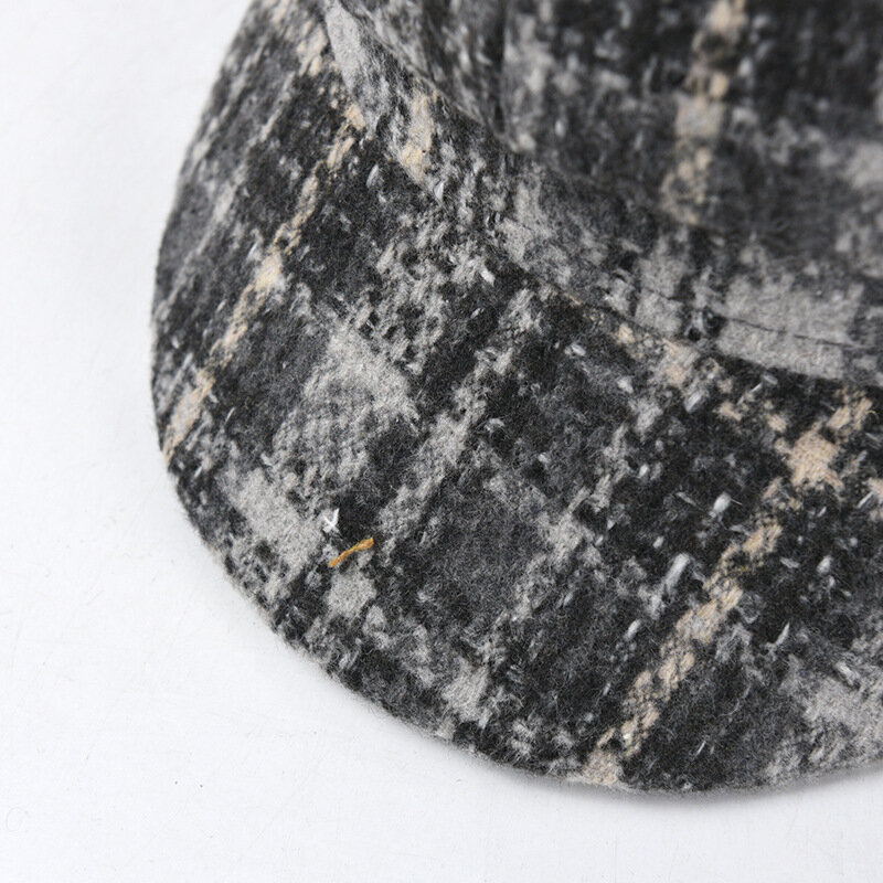 USPOP Mới Mùa Đông Mũ Len Kẻ Sọc Hình Bát Giác Nón Vintage Che Nắp Áo Mũ Nồi
