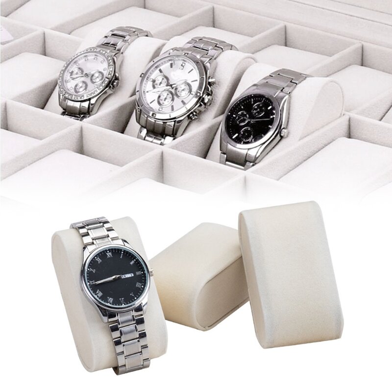 5 sztuk aksamitna bransoletka zegarek poduszka biżuteria wystawa tace na biżuterię do przechowywania nadaje się do wyświetlania bransoletka do zegarka naszyjnik AXYD