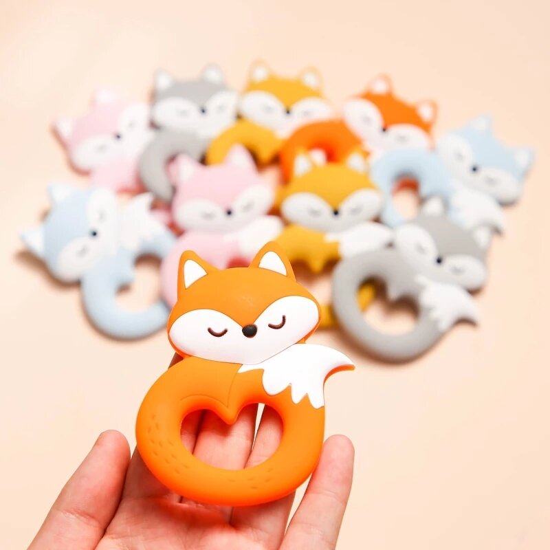 Teethers de silicona animales de dibujos animados BPA gratis 1pc mordedor de silicona de grado alimenticio juguetes de dentición DIY para dientes barra pequeña bebé la dentición