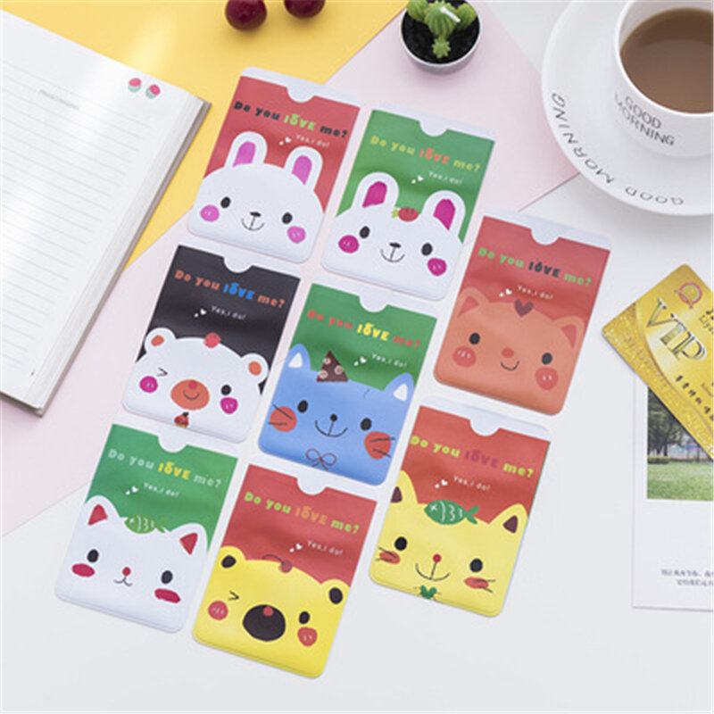 DL Adorable animal Korea creative card set plastic translucent bus card bank protection set wholesale stationery office suppli