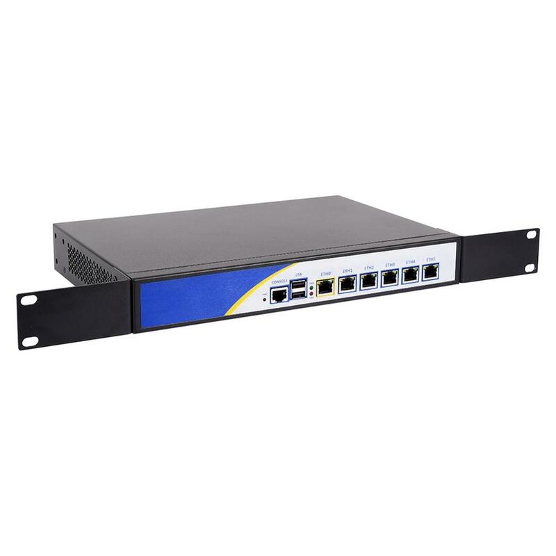 HUNSN RS03 Firewall Network Security Appliance Intel Atom D525 Router PC Mikrotik Pfsense VPN 6Intel Gigabit LAN COM VGA