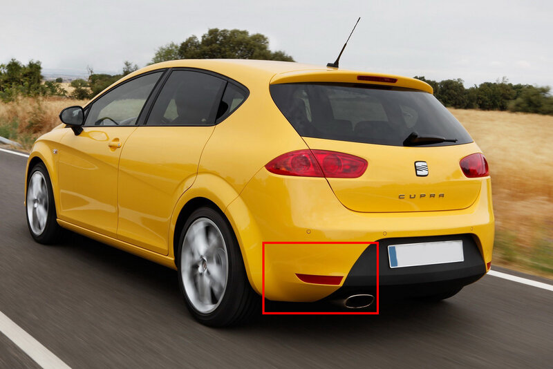 ANGRONG 1x sinistra N/S riflettore paraurti posteriore copriobiettivo rosso per Seat Leon FR / Cupra 2005-2012