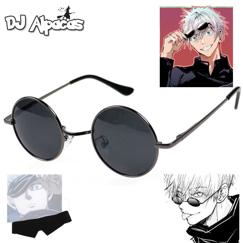 Gojo Satoru Cosplay Gläser Brillen Jujutsu Kaisen Schwarz Gläser Kostüm Schwarz Sonnenbrille Cosplay Zubehör Anime Requisiten