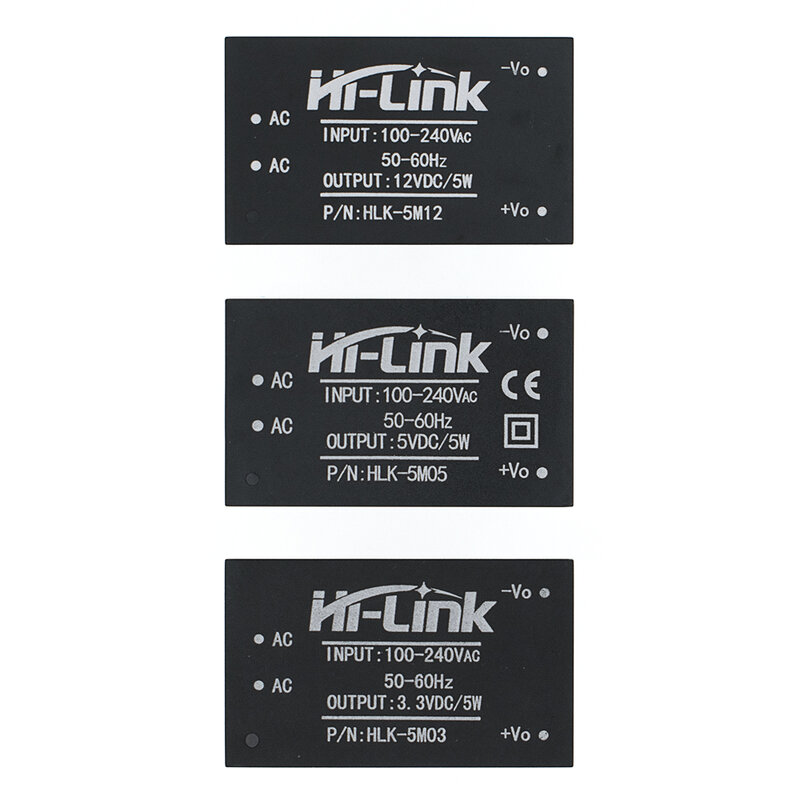Buck Step Down Módulo de Alimentação, Conversor Inteligente, HLK-5M05, HLK-5M03, HLK-5M12, 5W, AC-DC, 220V a 12V, 5V, 3.3V