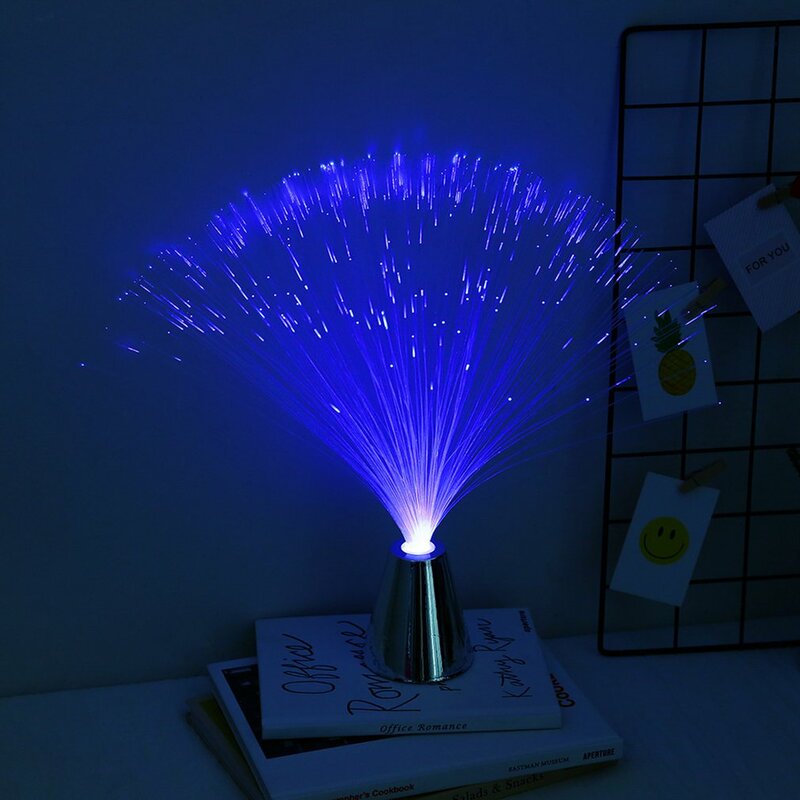Lampu Malam Serat LED Warna-warni Lampu Malam Kecil Romantis untuk Hadiah Natal Lampu Kilat Warna-warni Mainan Bercahaya
