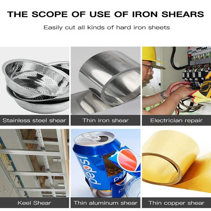 AIRAJ-tijera de Metal para trabajos industriales, herramienta de mano, corte de placa de hierro