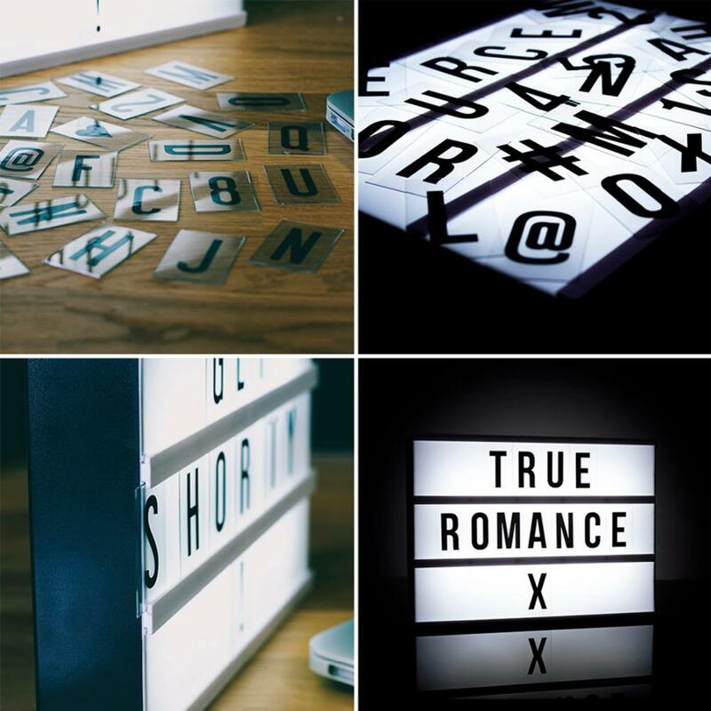 A4 A5 Size LED Combination Night Light Box Lamp DIY Black Letters Cards USB AA Battery Cinema Lightbox Cards White （only cards)