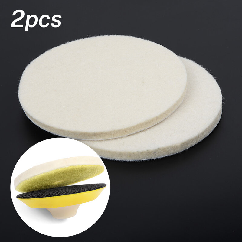 2 PCS Wool Felt Polishing Pads Abrasive Wheel For Glass Stainless Steel Polish Repair Scratches 3 4 5 6 7 Inch Soft Felt Discs