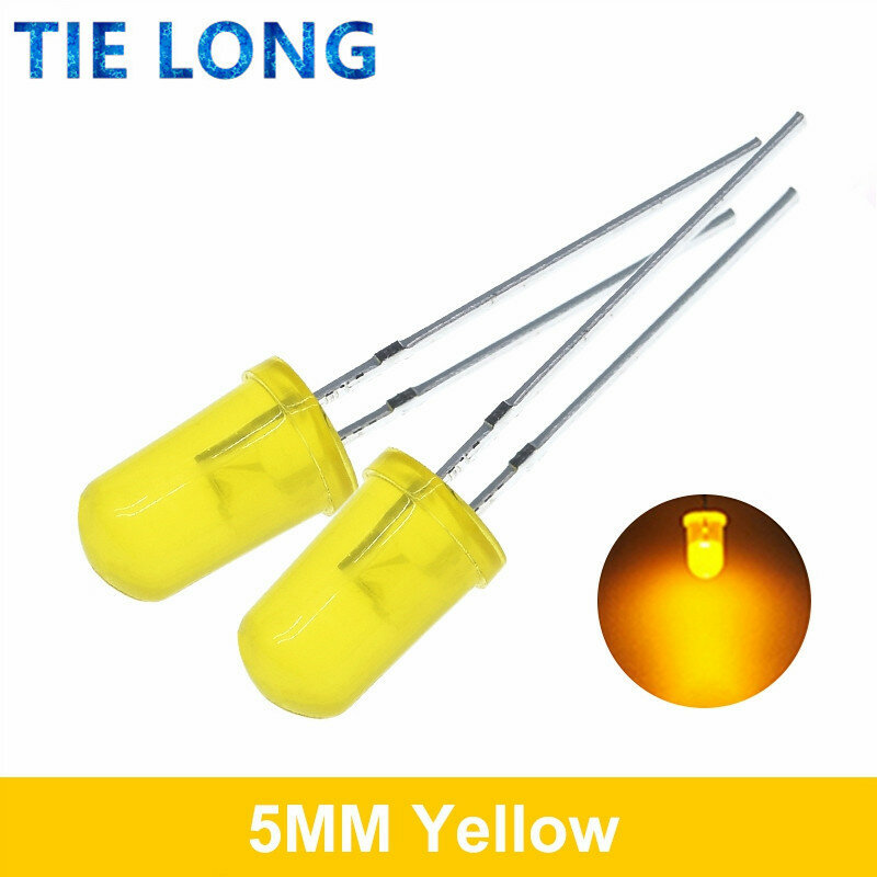 TieLong-lámpara LED de diodo de inmersión, luz redonda, 5 colores, x20uds = 100 piezas, F5, 5MM, amarillo, blanco, rojo, verde, azul
