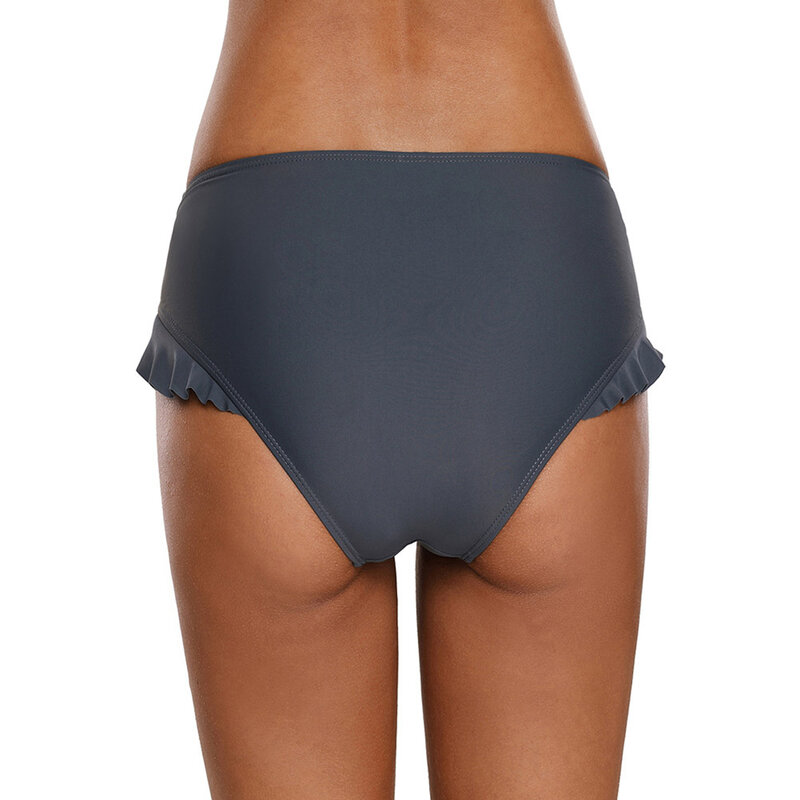 Calções de banho de esportes plissados de cintura alta feminino adulto sexy briefs seaside férias praia shorts 410707