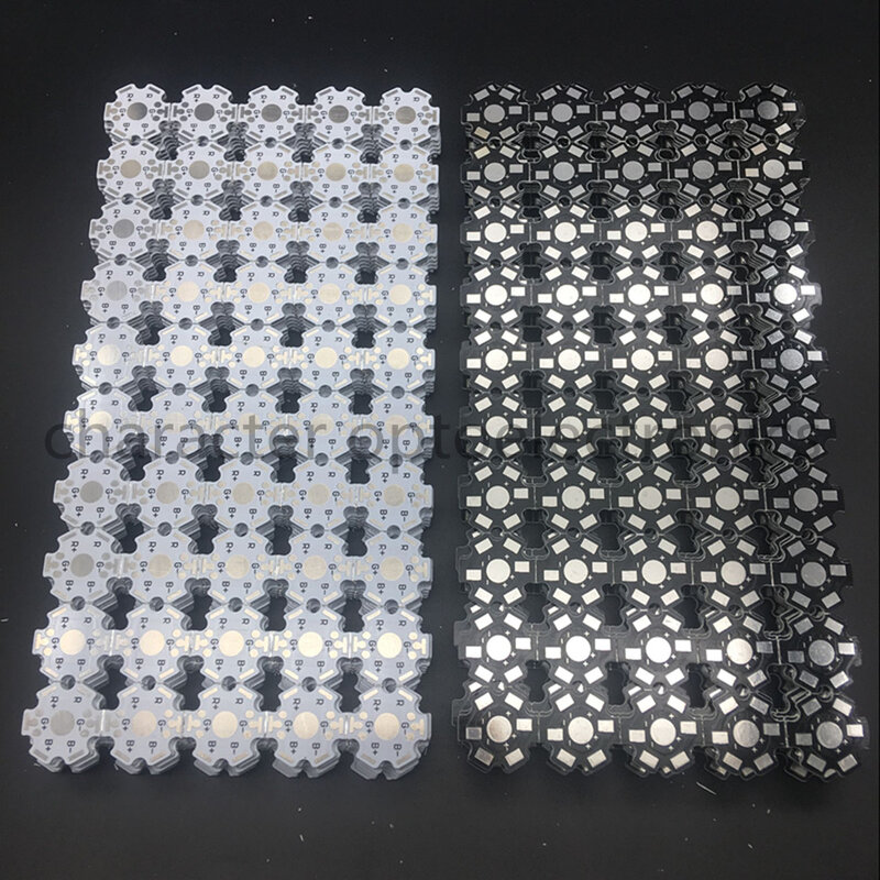 Placa de base de alumínio led de alta potência, 50 peças 1000 led pcb dissipador de calor 20mm led contas de led para uso em radiador para lâmpada 1/3/5w chip