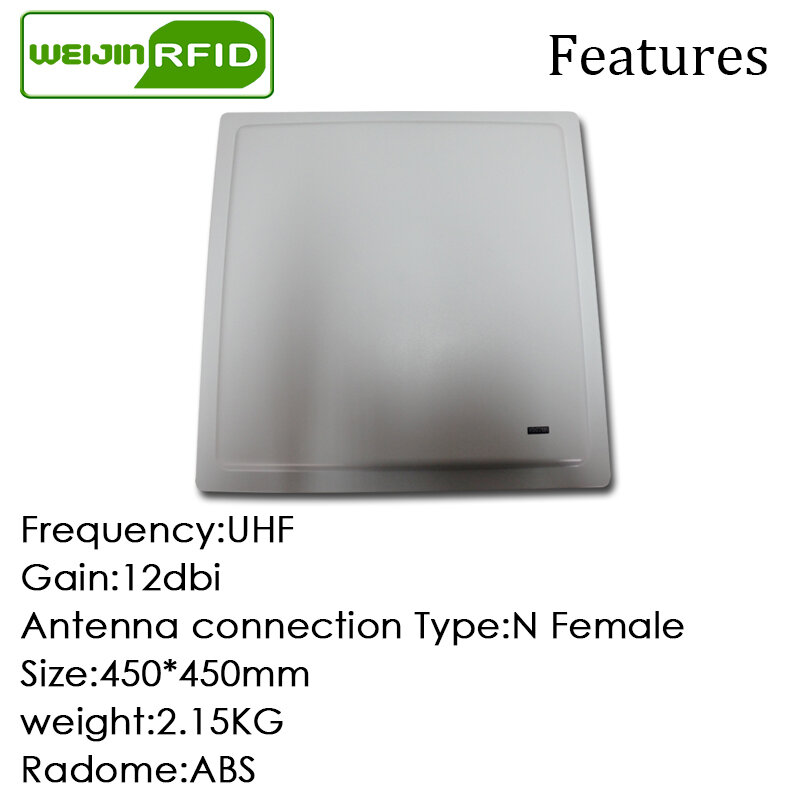 초장거리 UHF RFID 안테나, VIKITEK VA12, 902-928MHz, 원형 편광 이득, 12DBI ABS 소재, N 타입 인터페이스
